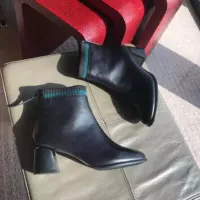 Кожаные утепленные модные короткие сапоги, делается под заказ, европейский стиль, воловья кожа, широкий устойчивый каблук