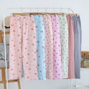 Mùa xuân, mùa hè và mùa thu mới đồ ngủ phụ nữ quần đan Nhật Bản bông nhà quần bông đôi gạc quần lỏng lẻo