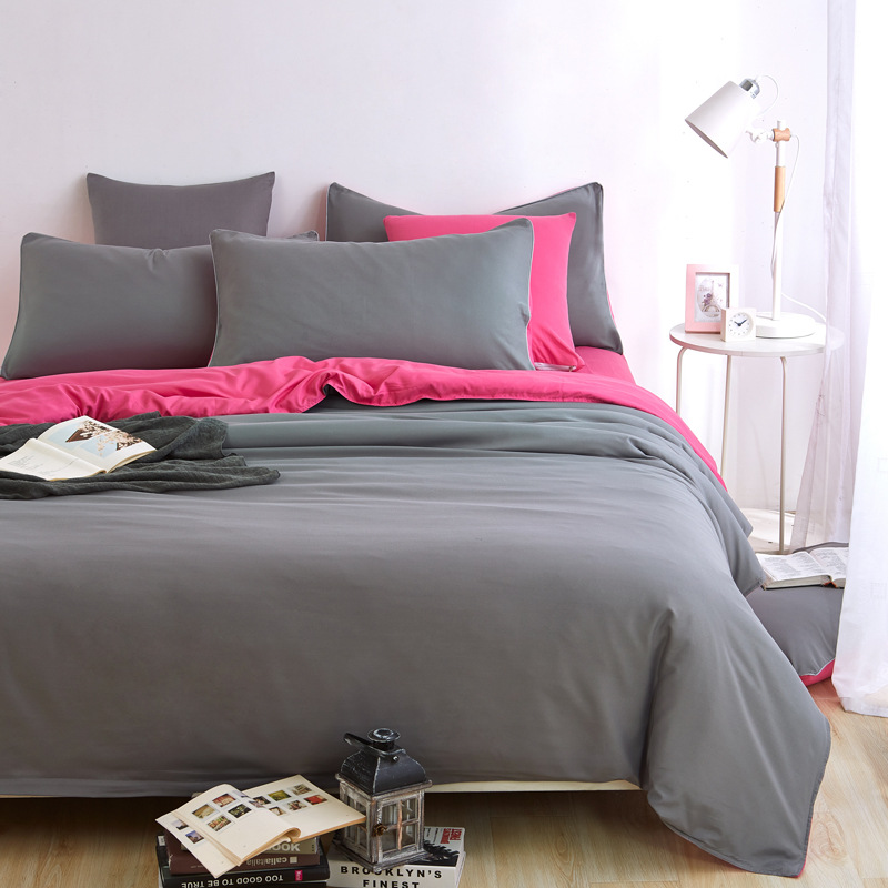 RougeCottonBedsheetssetquiltcoverpillowcasebedding4sets