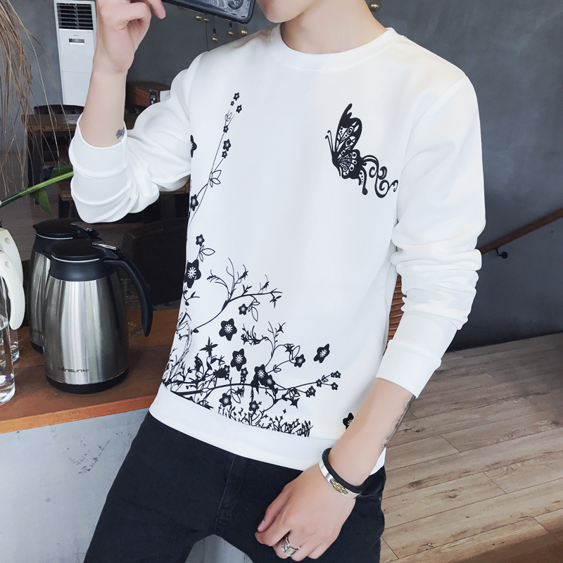 2020 new spring and autumn Pullover Sweater men's top Korean loose wear fashion brand men's round neck long sleeve T-shirt bottoming shirt