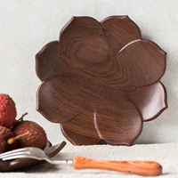 Lotus Pot [два деревянных работа] Дизайнерский ручной деревянный арт лотос лотос лотос Драйв Североамериканский черный персиковый диск закуски