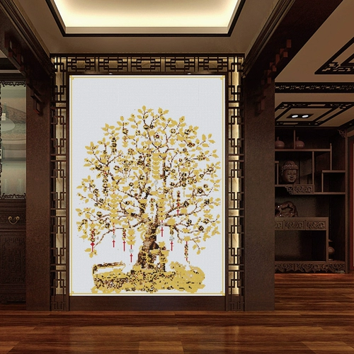 Bingyu Glass Mosaic Фоновая настенная плитка вырезать головоломка за головоломка Цветочное крыльцо Ресторан KTV Отель Fortune Tree
