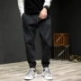 Mùa đông quần mới giản dị quần lửng ống rộng harem người đàn ông béo cộng với phân bón XL cộng với quần nhung nam giản dị quần nam phong cách Hàn Quốc