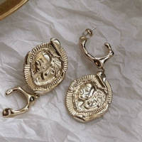 Летние асимметричные дизайнерские золотые серьги, серебряная игла, серебро 925 пробы