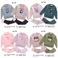 Đồ lót trẻ em đặt quần áo mùa thu dày cashmere kéo khung cộng với nhung ấm áp hai lớp nam nữ lớn trẻ em mùa đông - Quần áo lót đồ bộ trẻ em