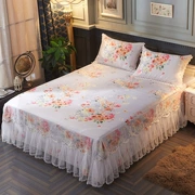 Máy có thể giặt được rửa giường ren váy băng lụa mat ba mảnh đặt 1.5 m1.8 m trải giường điều hòa không khí mat mềm