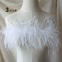 3 слоя белой зашифрованной полоски для волос с страусом