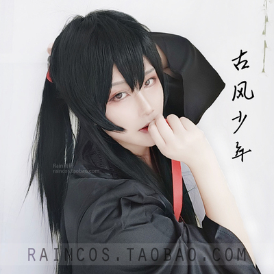 taobao agent Rain雨轩 White Liu Gufeng Junior Cosmetic COS Wigs of Coster Wigs can be tied to low ponytail head to beat hair