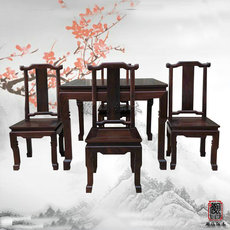 стол со стульями 老挝大红酸枝1米休闲桌四方加厚餐桌交趾黄檀实木八仙桌瀚涵红木