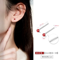 Серебряный браслет, красный цирконий, 3mm