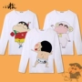 Cặp vợ chồng Crayons Phim hoạt hình mùa thu và mùa đông ngắn tay nam và nữ Học sinh lỏng lẻo Anime Quần áo trẻ em xung quanh quần áo những sticker cute