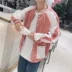 18 Hồng Kông phong cách mùa xuân và mùa thu áo khoác mới áo khoác đồng phục bóng chày nam màu phù hợp với cao đẳng gió couple Slim Harajuku bf áo khoác Áo khoác