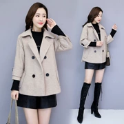 Áo khoác len nữ ngắn phần ngắn nhỏ nhắn cao cao 2019 Nizi phiên bản Hàn Quốc mới của mùa thu và mùa đông mẫu len dành cho nữ - Áo khoác ngắn