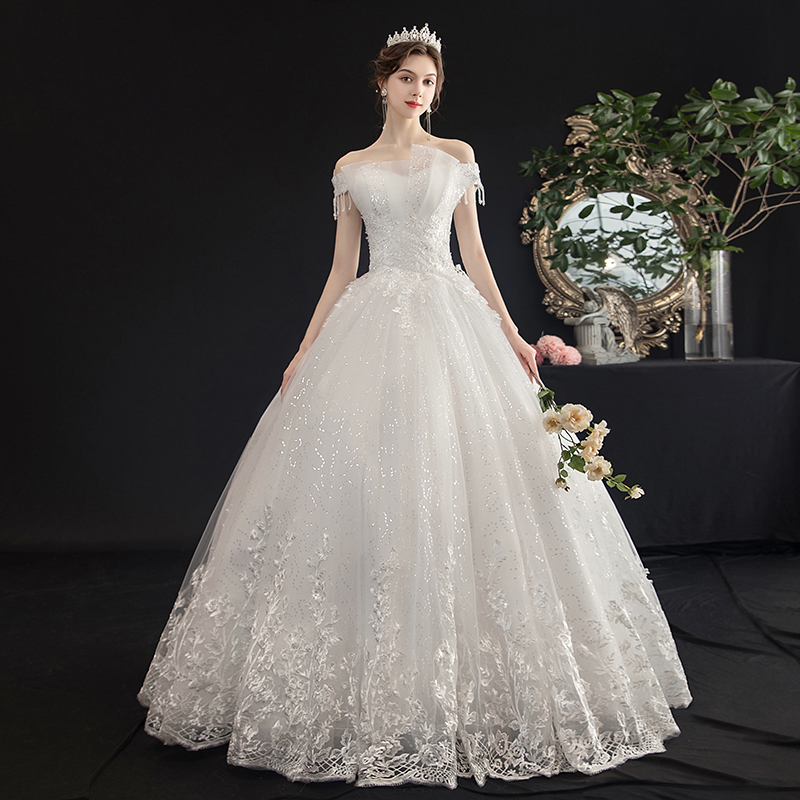 Summer starry sky for bride for princess, 2023 collection, open shoulders, french style