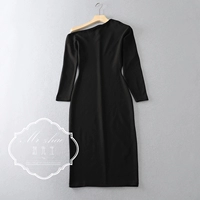 Асимметричный дизайнерский длинный корсет, черное вечернее платье, тренд сезона, средней длины, французский стиль