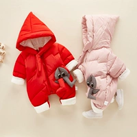 Quần áo mùa đông cho bé 0-2 tuổi Quần áo trẻ em dày lên người thân mùa đông ấm áp 10 bé trai và bé gái hết quần áo body cotton thông hơi cho bé