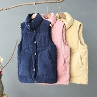 D9 cotton ngắn vest nữ mùa thu đông 2018 phiên bản Hàn Quốc mới của áo khoác nhung rộng rãi áo khoác dày đồ công sở nữ