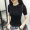 2018 mùa xuân và mùa hè phụ nữ mới của Hàn Quốc phiên bản của vòng cổ màu rắn hoang dã tự trồng giảm béo đan áo sơ mi ngắn tay mẫu áo len nữ đẹp 2021