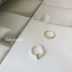 Ngọc trai retro nhẹ nhàng hai bộ nhẫn kết hợp chic port kim cương gió bạn gái hoang dã Hàn Quốc nhẫn thủy triều chung - Nhẫn nhẫn lông voi nam Nhẫn