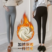 Quần bà bầu mùa thu đông 2018 mới cộng với quần legging nhung dày mặc quần ấm bụng nâng quần mùa thu đông