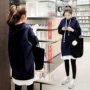 Quần bà bầu mùa thu 2018 mới thời trang Hàn Quốc phiên bản áo sơ mi nâng bụng quần dài tay bà bầu hai dây đầm bầu thiết kế