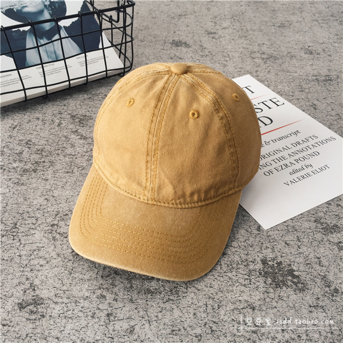 TurmericHat female summer Korean version Versatile Solid color Baseball cap ins washing sunshade peaked cap summer student male street tide