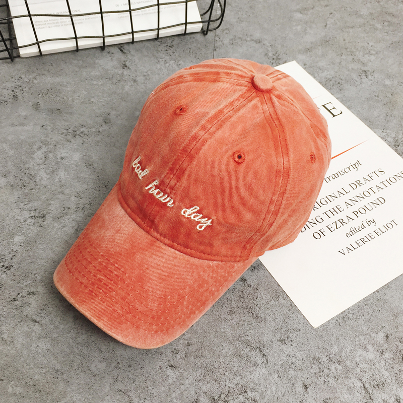 BOD & Hong Retro RedHat female summer Korean version Versatile Solid color Baseball cap ins washing sunshade peaked cap summer student male street tide
