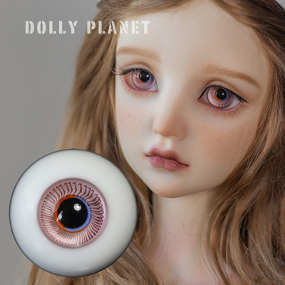 taobao agent Dolly Planet bjd baby with handmade glass-eye bead pink iris orange blue gradient color rifers R-33