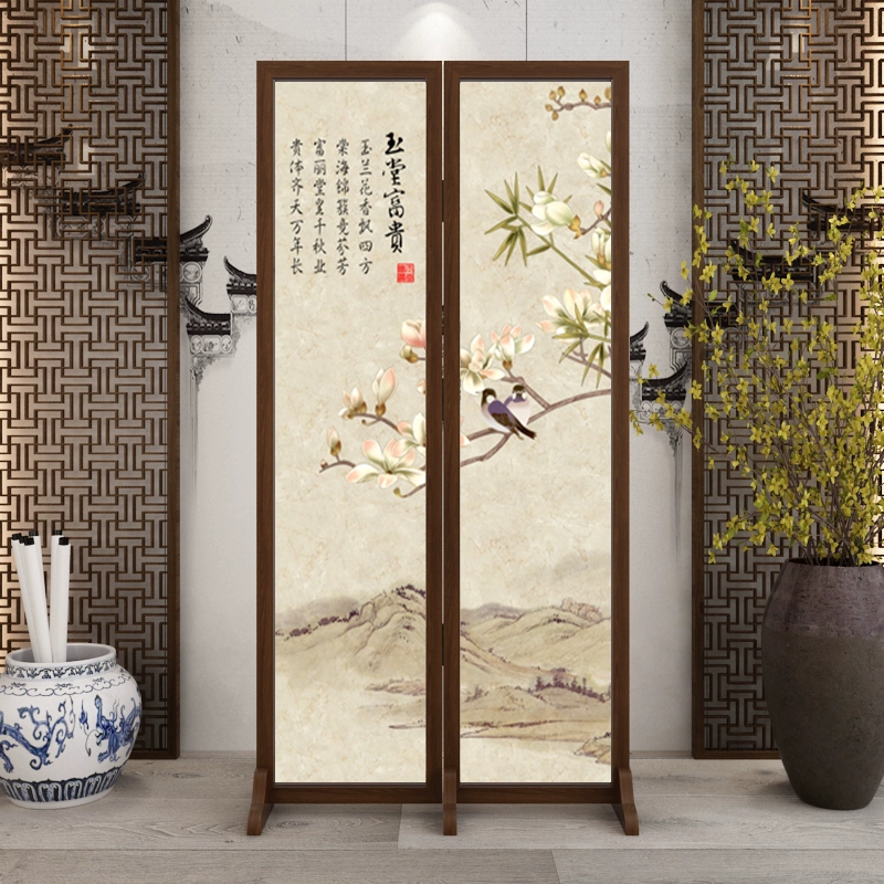 Tùy chỉnh 
            hiện đại tối giản màn hình phòng khách vách ngăn nhập hiên gấp di động phong cách Trung Quốc mới nhập nơi trú ẩn phòng ngủ bằng gỗ nguyên khối 