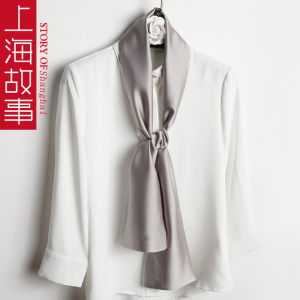 上海故事小丝巾女士春秋夏季夏天韩版领巾配衬衫配饰韩国洋气时尚领天猫淘宝优惠券可省20元