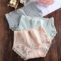 4 tải đồ lót đơn giản và thoải mái nữ cotton cao eo cotton vải cô gái eo giữa - Giống cái quần chip đôi