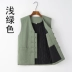 Mùa thu và mùa đông dày ấm áp vest cotton áo khoác bông vải lanh trung niên và người cao tuổi vest khóa cổ điển phong cách Trung Hoa Tang phù hợp với nam giới Trang phục dân tộc