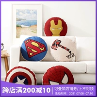 Подушка, герои, диван, круглый транспорт, капитан Америка, Супермен, из хлопка и льна, Железный Человек