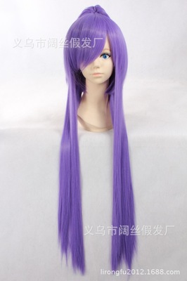 taobao agent Wig COSPLAY fake hair V home Gackpoid Shenwei eggplant 100cm rice purple long hair long straight hair ponytail