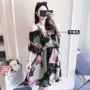 Phụ nữ mang thai mùa hè 2018 mới phụ nữ mang thai đầm voan thời trang strapless floral phần dài triều mẹ cho con bú top siêu thị đồ bầu