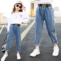 Осенние джинсы, детские штаны, коллекция 2021, в западном стиле, подходит для подростков, свободный прямой крой