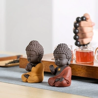 Zen xiaoru lai buddha Статуя, бутик -керамический пурпурный песчаный чай PET творческий милый кунг -фу чай