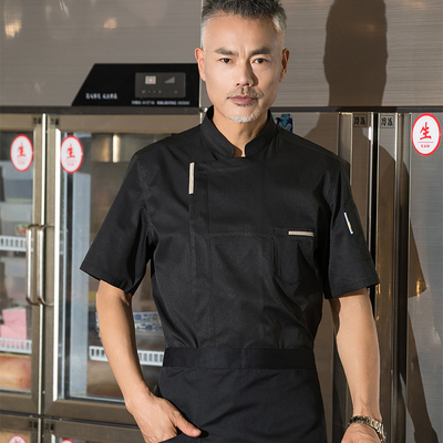 夏天薄款厨师服短袖透气餐饮后厨餐厅厨房工作服男定制夏季烘焙女
