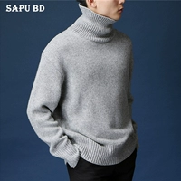 Nam cao cổ áo len nam Hàn Quốc phiên bản của mùa thu lỏng lẻo và mùa đông mô hình dày ấm áo len nam dài tay áo len nam xu hướng áo thun có cổ