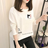 Осенняя футболка, лонгслив для школьников, бюстгальтер-топ, 2019, в корейском стиле, длинный рукав