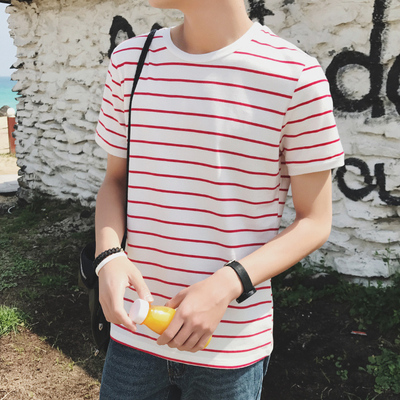 Rắn màu nam mùa hè ngắn tay t-shirt Hàn Quốc high school junior học sinh trung học 14 xu hướng 16-year-old thanh niên quần áo đẹp trai Áo phông ngắn