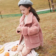 Áo khoác cashmere cho bé gái mùa thu đông 2019 mới cho trẻ em Hàn Quốc phần dài cộng với áo khoác nhung bé gái quần áo trẻ em nước ngoài - Áo khoác