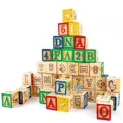 Trẻ em của khối xây dựng giáo dục sớm giáo dục đồ chơi thông ABC chữ cái Tiếng Anh khối lượng khối hộp gỗ 48 viên in khối