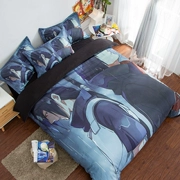 Anime Naruto Uchiha Bộ chăn cho trẻ em 1,8m Luffy Ký túc xá học sinh nam và nữ được bảo hiểm 1,5 * 2 mét - Quilt Covers