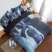 Anime Naruto Uchiha Bộ chăn cho trẻ em 1,8m Luffy Ký túc xá học sinh nam và nữ được bảo hiểm 1,5 * 2 mét - Quilt Covers 	vỏ chăn phao