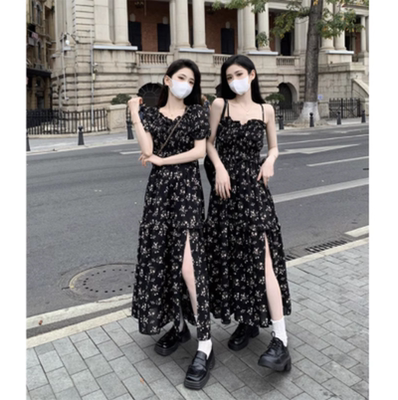 taobao agent Summer dress, long skirt, plus size, french style, lifting effect, fitted