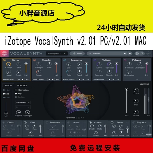 Вокальный синтезатор 2.2 Sound Sound Electronic Sound Mostraing Misting и эффект отрезок VST -Plug -IN WIN MAC