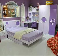 Đồ nội thất trẻ em cô gái tím công chúa nội thất phòng ngủ suite 1.2 m 1.5 giường tủ quần áo bàn mẫu kệ tivi đẹp