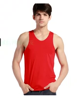 Năm con dê lớn màu đỏ cotton nam vest cotton bó sát Áo len mỏng chạm đáy vest nam - Áo vest áo lót nam trung niên