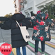 Gốc Hồng Kông phong cách kích thước lớn nam cotton coat phần dài mùa đông vài dày hai bên mặc bánh mì quần áo trùm đầu quần áo cotton Bông
